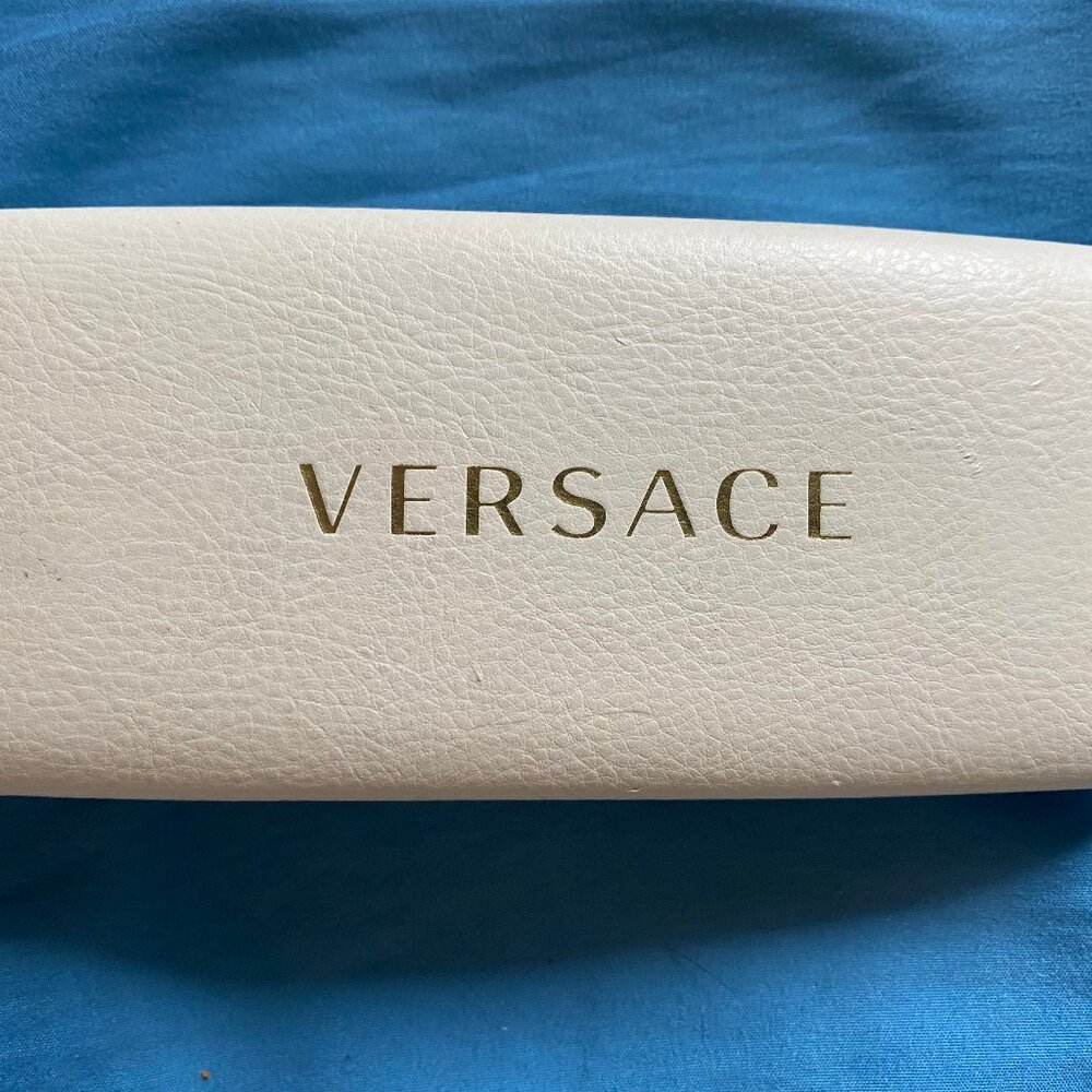 Authentic Versace Hard Clamshell Eyeglasses Case only White Slim 6"x 2.5" x 1"